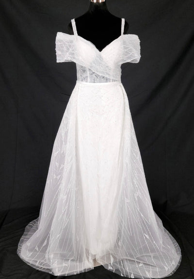 Chicas 17990 Romantic Evening A-Line Floor-Length Sequin Shimmer Satin Dress