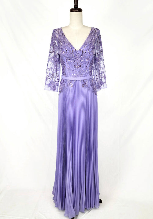 Chicas YG5038 Printed Bridal Rose Floral Floor-Length Sequin Chiffon Dress