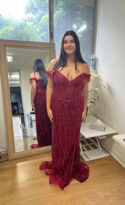 Long Sequins Prom Dress Off-Shoulder Evening Gown & Plus Size By MQ2132-New Collection