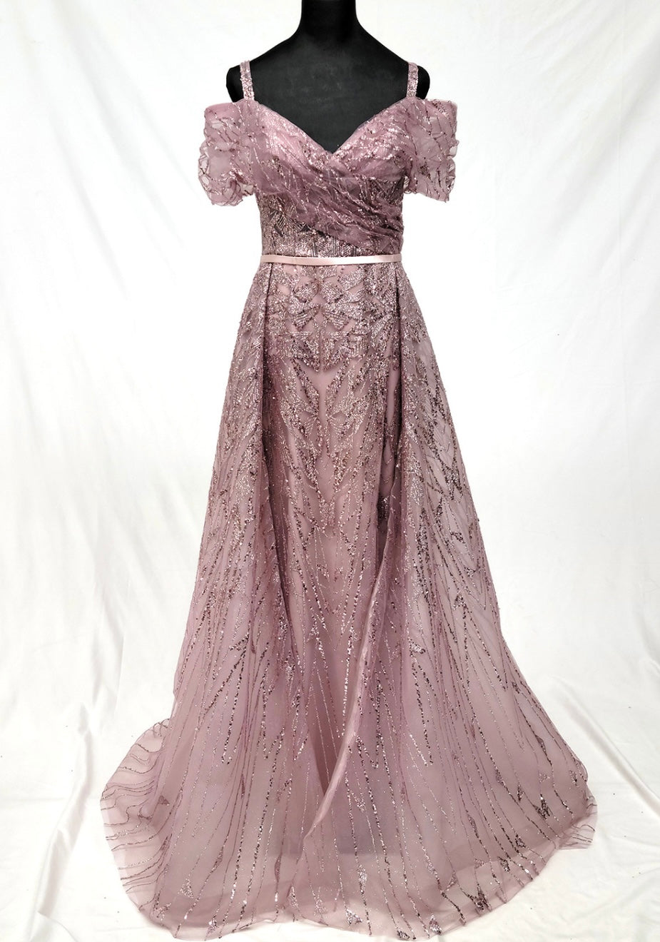 Chicas 17990 Glitter Evening A-Line Sweetheart Floor-Length Shimmer Satin Dress