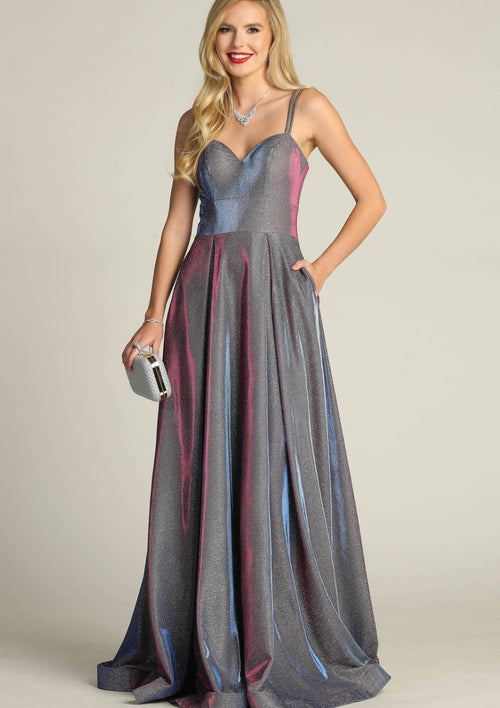 Chicas 4022 Glam Prom Blue A-Line Sweetheart Floor-Length Fabric Dress