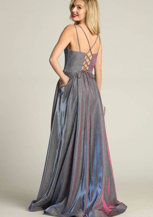 Chicas 4022 Glam Prom Blue A-Line Sweetheart Floor-Length Fabric Dress