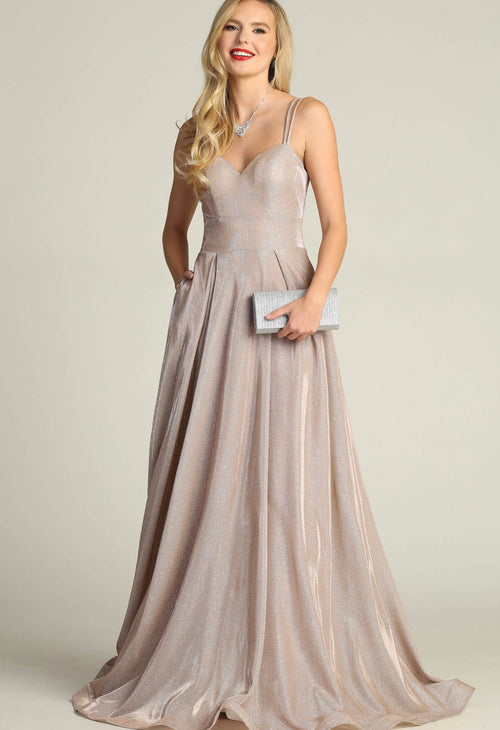Chicas 4022 Glam Prom Blue A-Line Sweetheart Floor-Length Fabric Dress