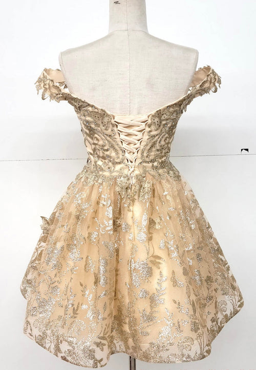 Chicas C322 Elegant Printed Prom A-Line Butterfly Floral Tulle Dress