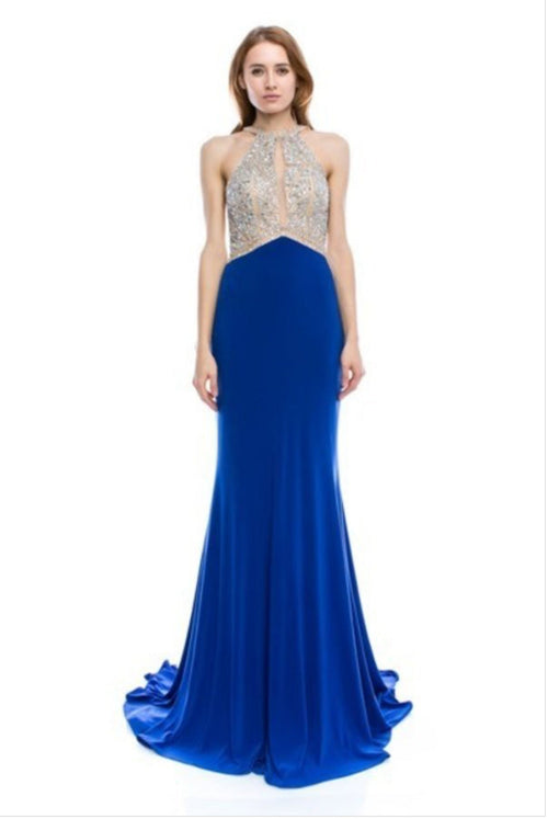 Chicas C6023 Butterfly Long Floor-Length Formal Style Silk Dress