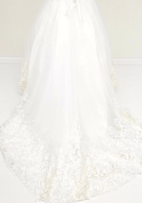 Chicas W1021 Romantic Bridal Mermaid Floor-Length Embroidered Appliqué Tulle Dress
