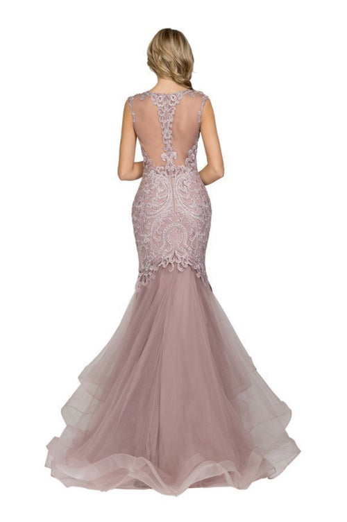 Chicas YG5011 Elegant Mermaid Floor-Length Ruffled Style Tulle Dress