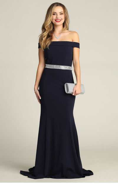 Chicas SS2014 Off-Shoulder Floor-Length Beaded Formal Fabric Dress