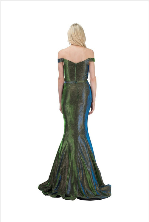 Chicas BT9020 Mermaid Off-Shoulder Chic Style Fabric Dress