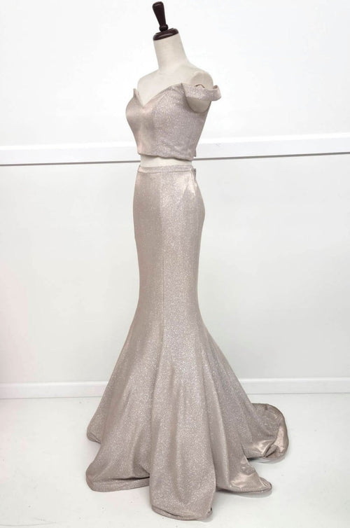 Chicas BT9020 Mermaid Off-Shoulder Chic Style Fabric Dress