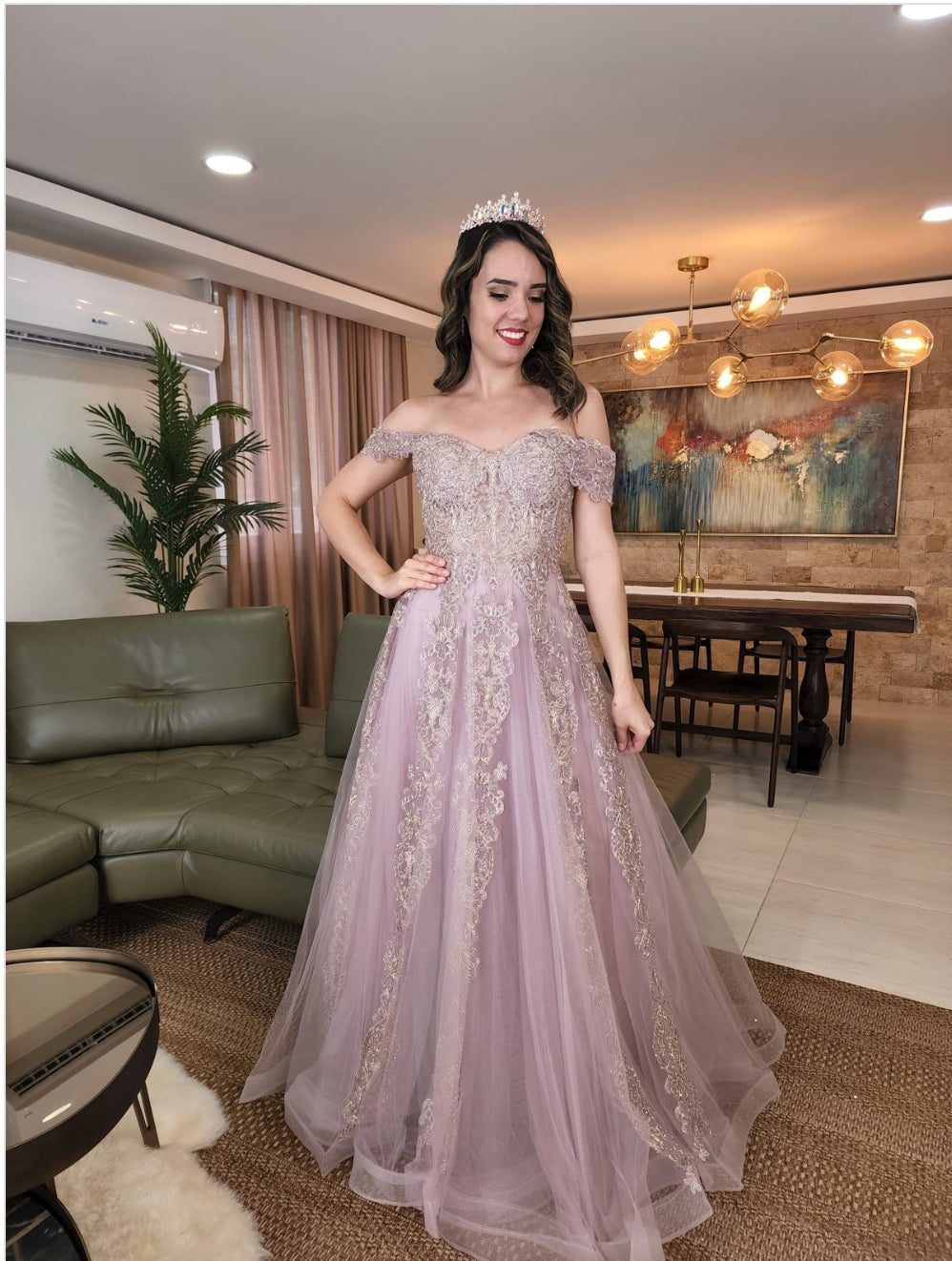 Chicas CA1103 Off-Shoulder Floor-Length Corset Formal Fabric Dress