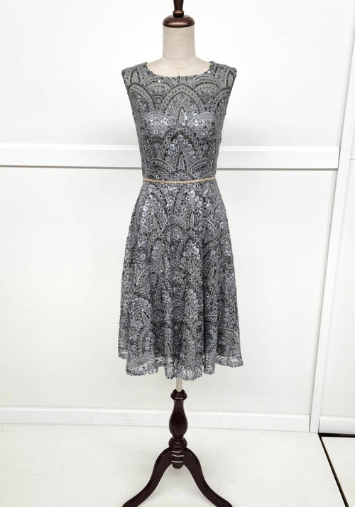 Chicas J028 Cocktail Royal A-Line Sleeveless Short Sequin Fabric Dress
