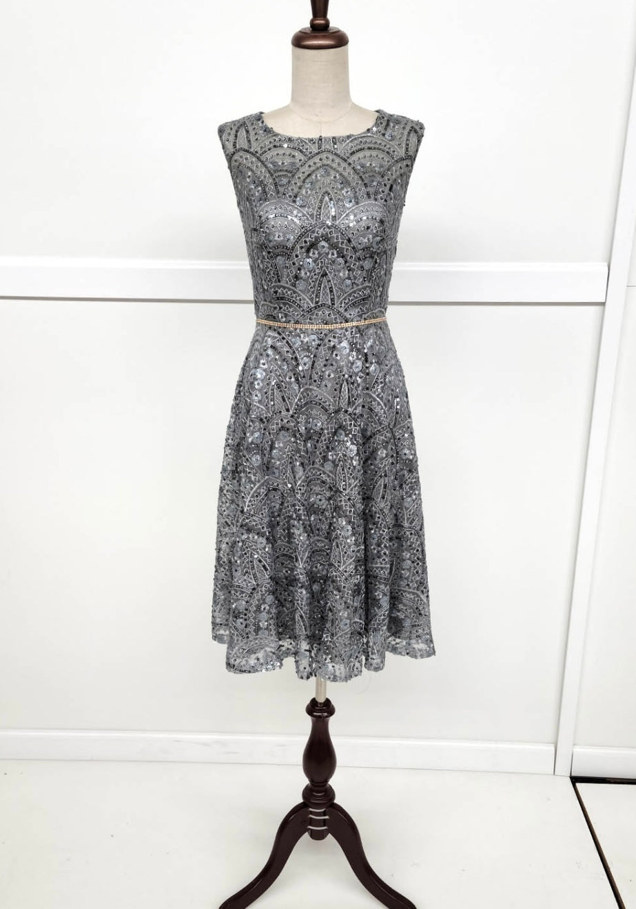 Chicas J028 Cocktail Royal A-Line Sleeveless Short Sequin Fabric Dress