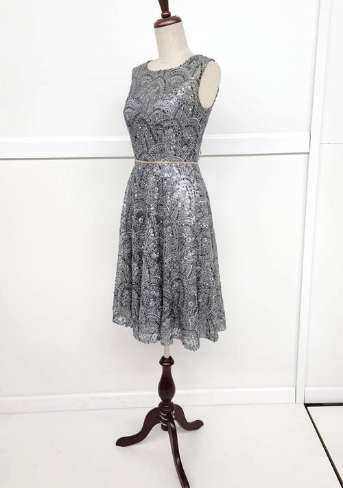 Chicas J028 Cocktail Royal A-Line Sleeveless Short Sequin Fabric Dress
