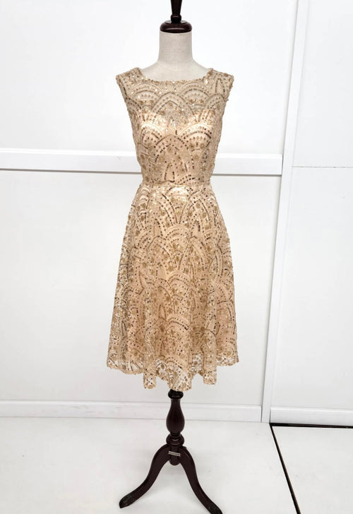 Chicas J028 Cocktail Royal A-Line Sleeveless Short Sequin Fabric Dress