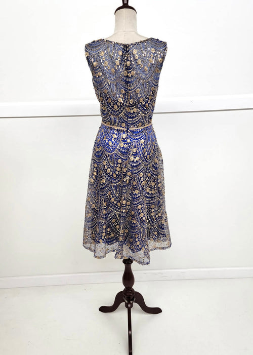 Chicas J028 Cocktail Royal A-Line Sleeveless Short Sequin Fabric Dress