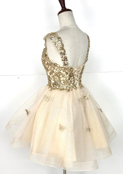 Chicas C330 Prom Red A-Line Sweetheart Butterfly Short Tulle Dress