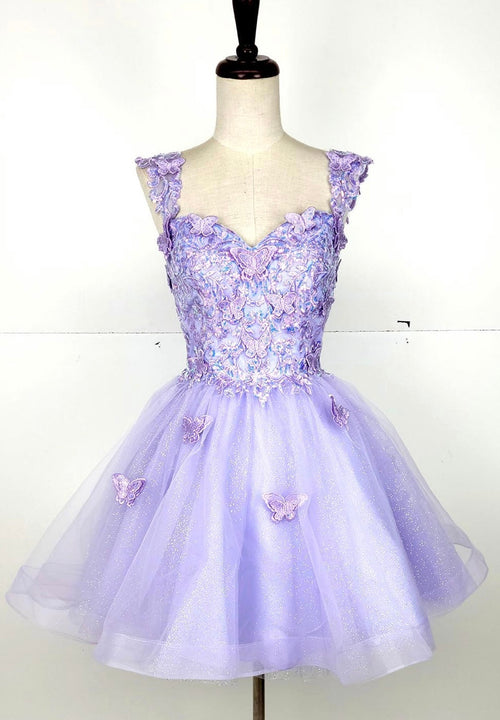 Chicas C330 Prom Red A-Line Sweetheart Butterfly Short Tulle Dress
