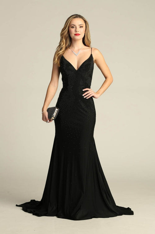Chicas YG5026 Floor-Length Long Short Strappy Chic Style Fabric Dress