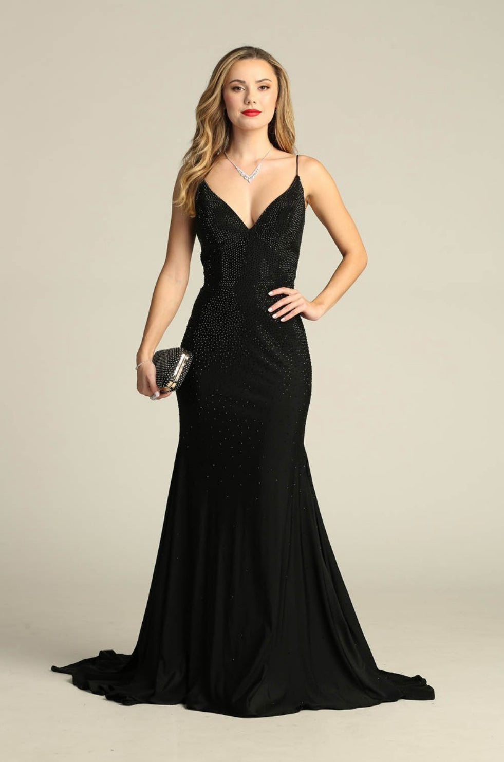 Chicas YG5026 Floor-Length Long Short Strappy Chic Style Fabric Dress