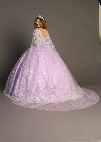 Chicas HF3097 Lilac BallDress Sweetheart Butterfly Tulle Dress