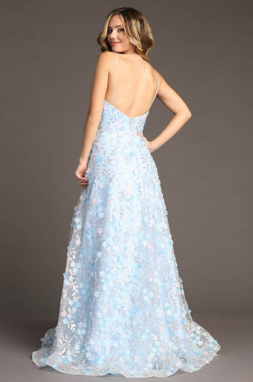 Chicas HF3092 A-Line Floral Maxi Strappy Style Fabric Dress