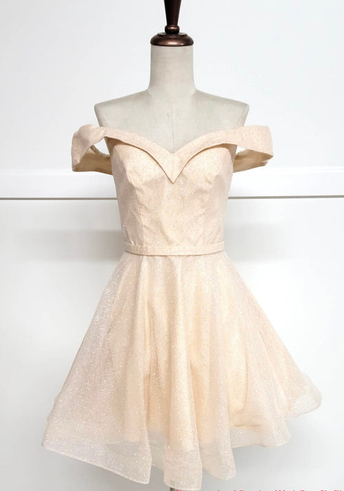 Chicas C323 Elegant Glitter Party Blue A-Line Sweetheart Fabric Dress