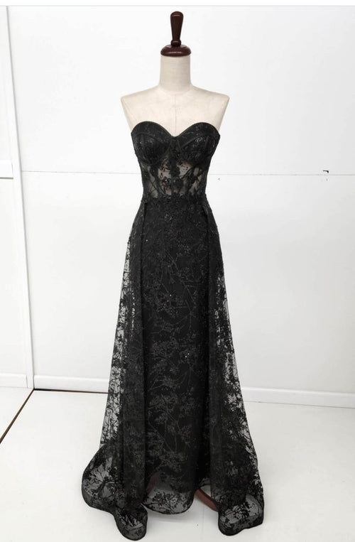 Chicas C819 A-Line Strapless Maxi Formal Style Fabric Dress