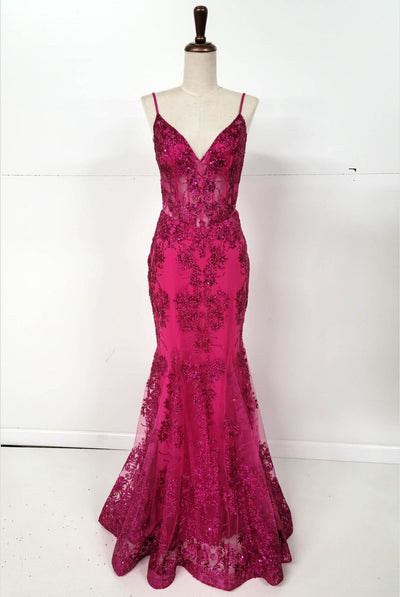 Chicas C813 Evening Mermaid Floor-Length Formal Style Fabric Dress