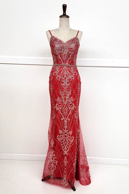 Chicas HF3053 Mermaid Floor-Length Strappy Formal Style Fabric Dress
