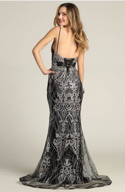 Chicas HF3053 Mermaid Floor-Length Strappy Formal Style Fabric Dress