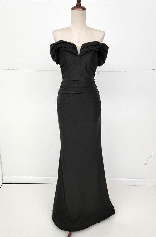 Chicas C325 Solid-Color Mermaid Off-Shoulder Convertible-Straps Fabric Dress