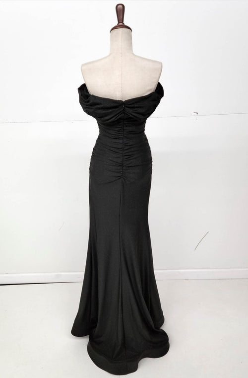 Chicas C325 Solid-Color Mermaid Off-Shoulder Convertible-Straps Fabric Dress