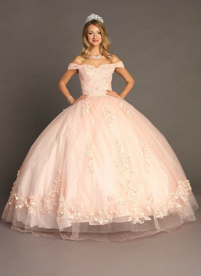Chicas HF3041 Elegant Printed Formal BallDress Floral Floor-Length Tulle Dress