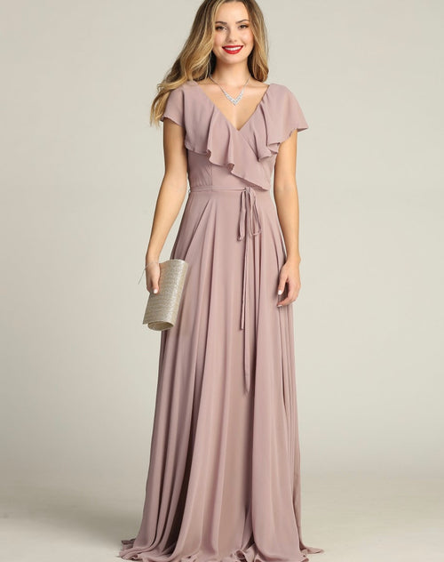 Chicas C2403 Floor-Length Elegant Evening Long Ruffled Chiffon Dress