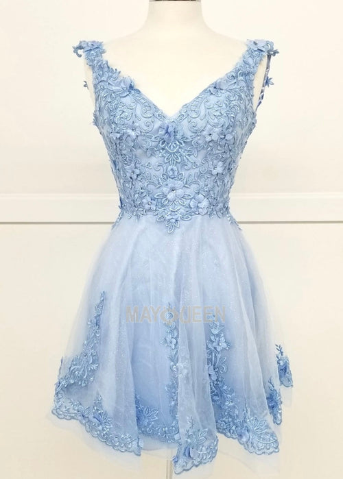 Chicas C311 Romantic Printed Glitter Formal A-Line Floral Tulle Dress