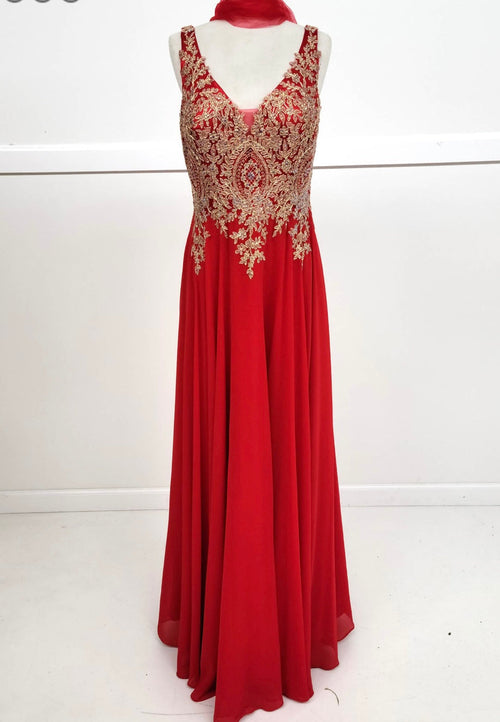 Chicas DM4006 Elegant Evening Black A-Line Sleeveless Floor-Length Chiffon Dress