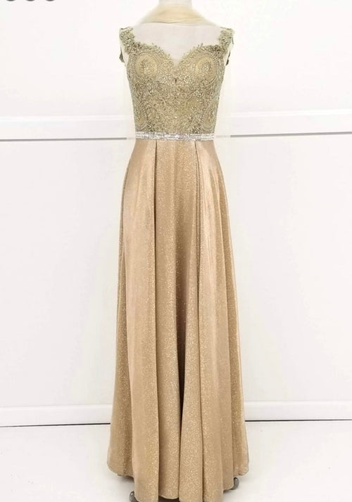 Chicas DM4008 Elegant Evening A-Line Sweetheart Floor-Length Beaded Fabric Dress