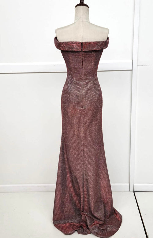 Chicas C7526 Evening Gold Sweetheart Floor-Length Fabric Dress