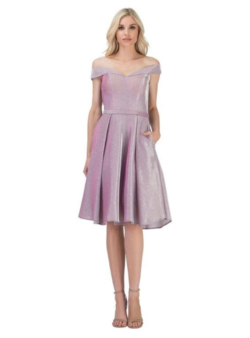 Chicas C7518 Elegant Cocktail Blue A-Line Sweetheart Short Fabric Dress