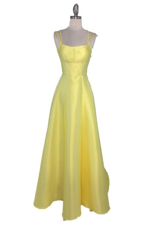 Chicas C7070 Elegant Evening Royal A-Line Spaghetti-Strap Floor-Length Satin Dress
