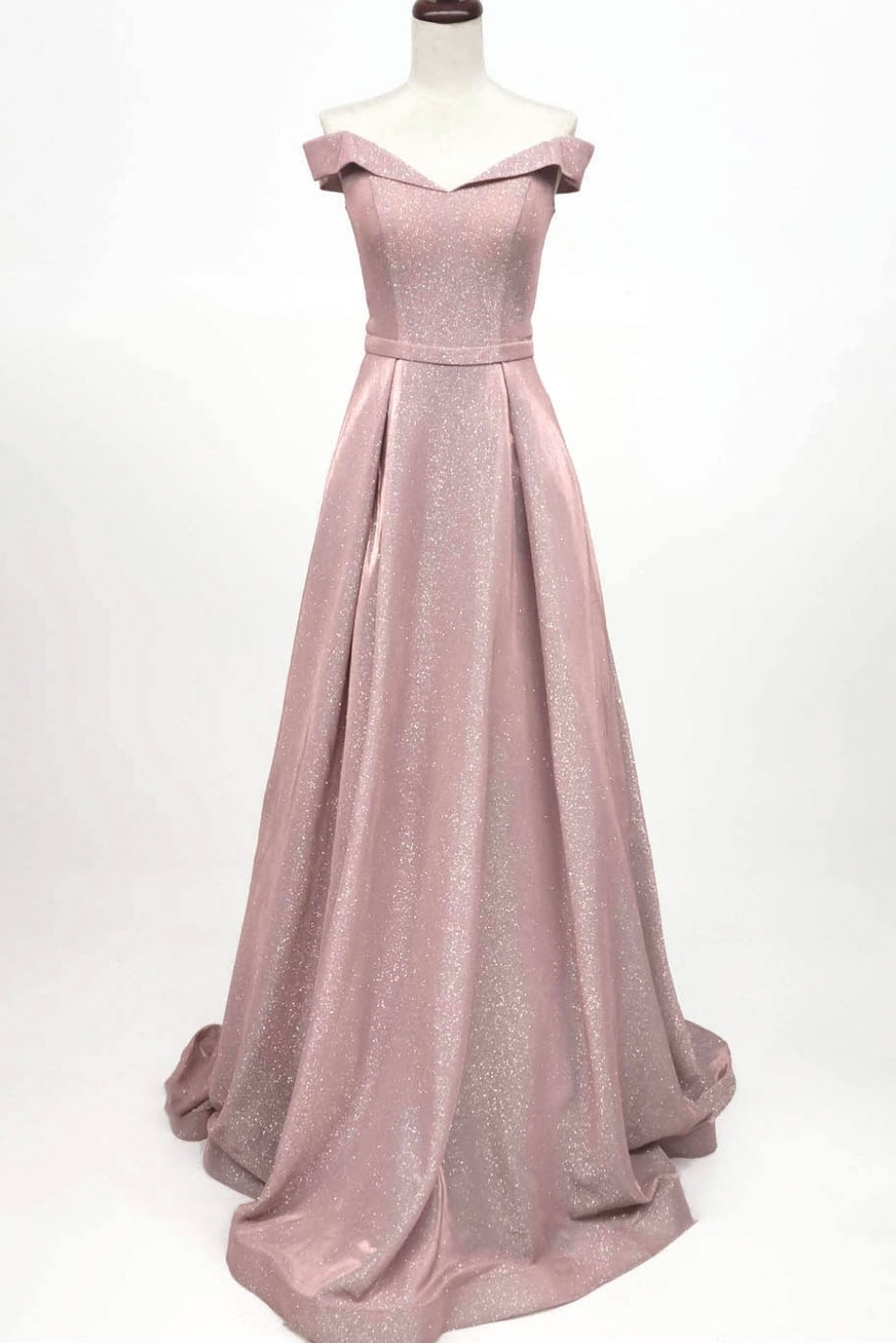 Chicas BT9017 Elegant Glitter Formal Blue BallDress Floor-Length Fabric Dress β SuitUSA