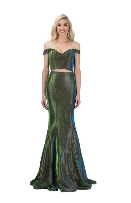 Chicas BT9020 Glam Glitter Prom Mermaid Sweetheart Floor-Length Fabric Dress