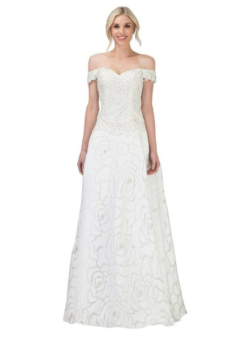 Chicas SD3001 Formal Red A-Line Sweetheart Floor-Length Lace Dress