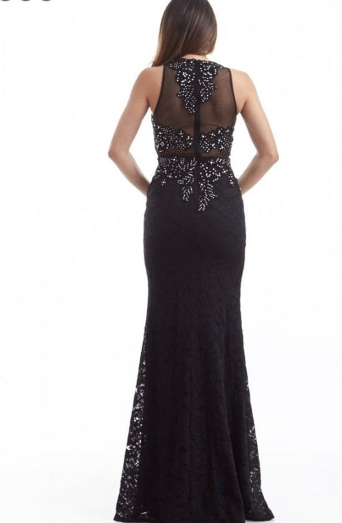 Chicas CR4225 Prom Black Mermaid Illusion Floor-Length Lace Dress