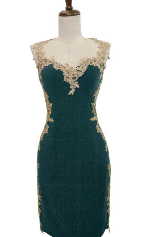 Chicas C3267 Cocktail Black Sweetheart Short Appliqué Lace Dress