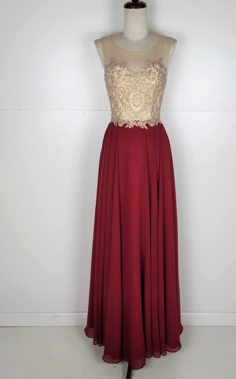 Chicas C3320 Evening Navy A-Line Sweetheart Floor-Length Chiffon Dress