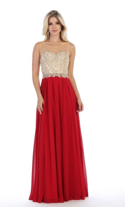 Chicas C3320 Evening Navy A-Line Sweetheart Floor-Length Chiffon Dress