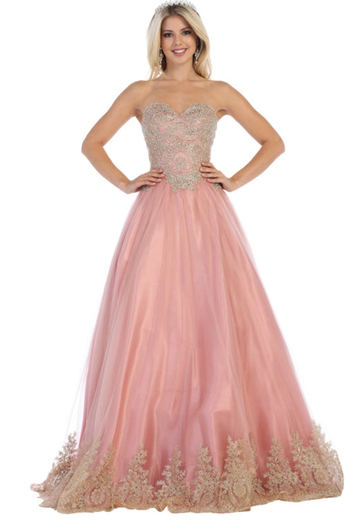 Chicas C0544 Formal Burgundy BallDress Strapless Tulle Dress