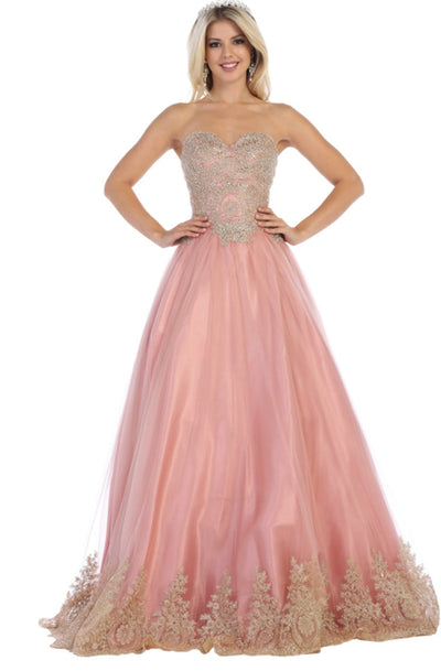 Chicas C0544 Formal Burgundy BallDress Strapless Tulle Dress